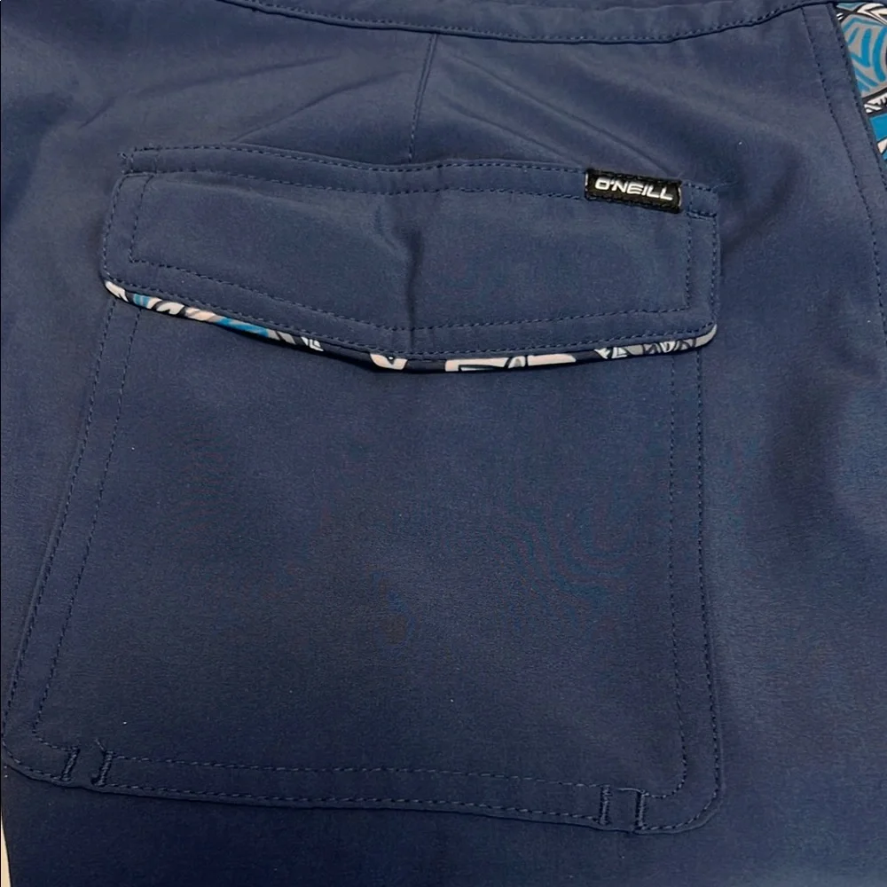O'Neill Blue Board Shorts with Patterned‎ Stripe